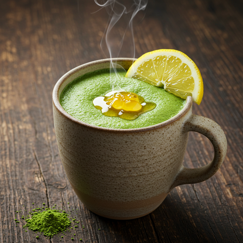 DIY Matcha Lattes Honey lemon matcha latte