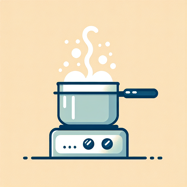 steaming milk in a saucepan