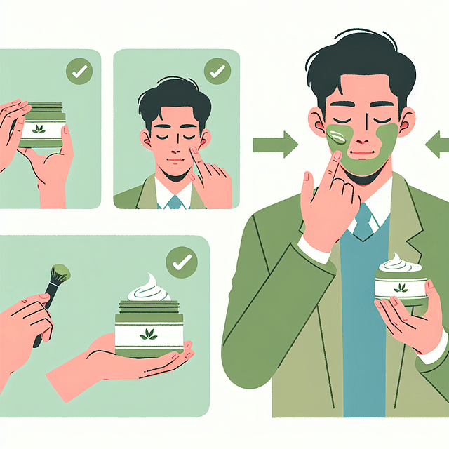 applying matcha moisturizer on face