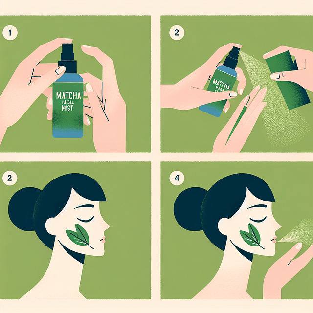 spritzing matcha facial mist