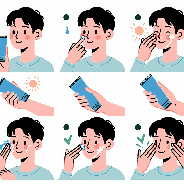 applying sunscreen on face