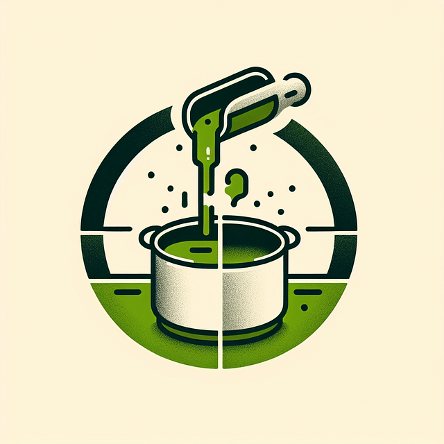 Matcha being stirred into a pot of stew