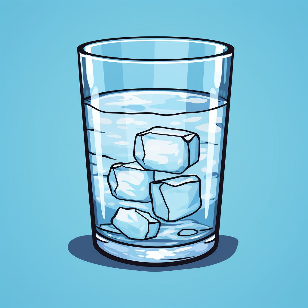 A clear glass of fresh, cold water.