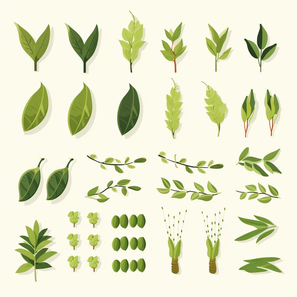 A selection of high-quality matcha and green tea leaves