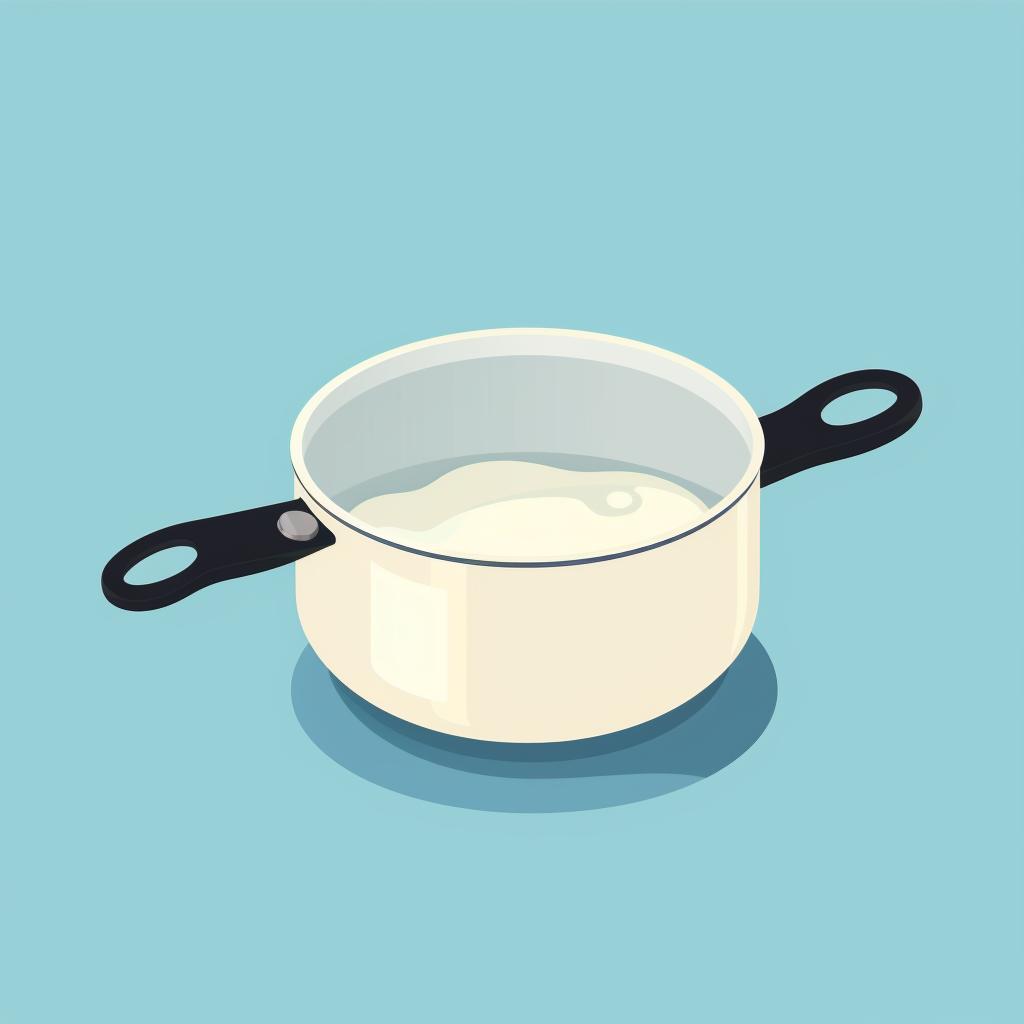 Warming milk in a saucepan